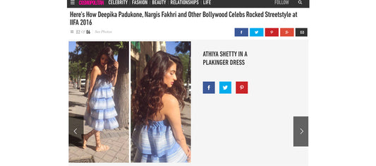 Athiya Shetty in PLAKINGER Cosmopolitan India