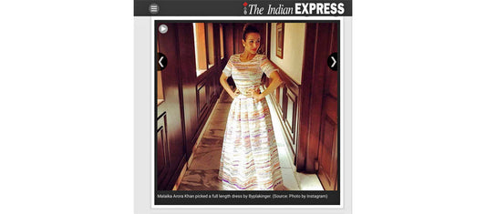 Malaika Arora Khan in PLAKINGER's Striped Jacquard Maxi Dress — The Indian Express