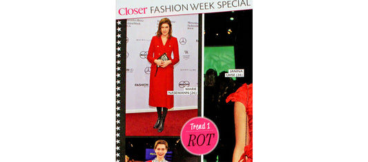 Marie Nasemann wearing PLAKINGER at MBFWB in Closer magazine