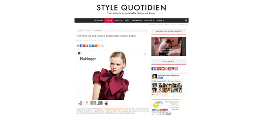 PLAKINGER featured in Style Quotidien magazine
