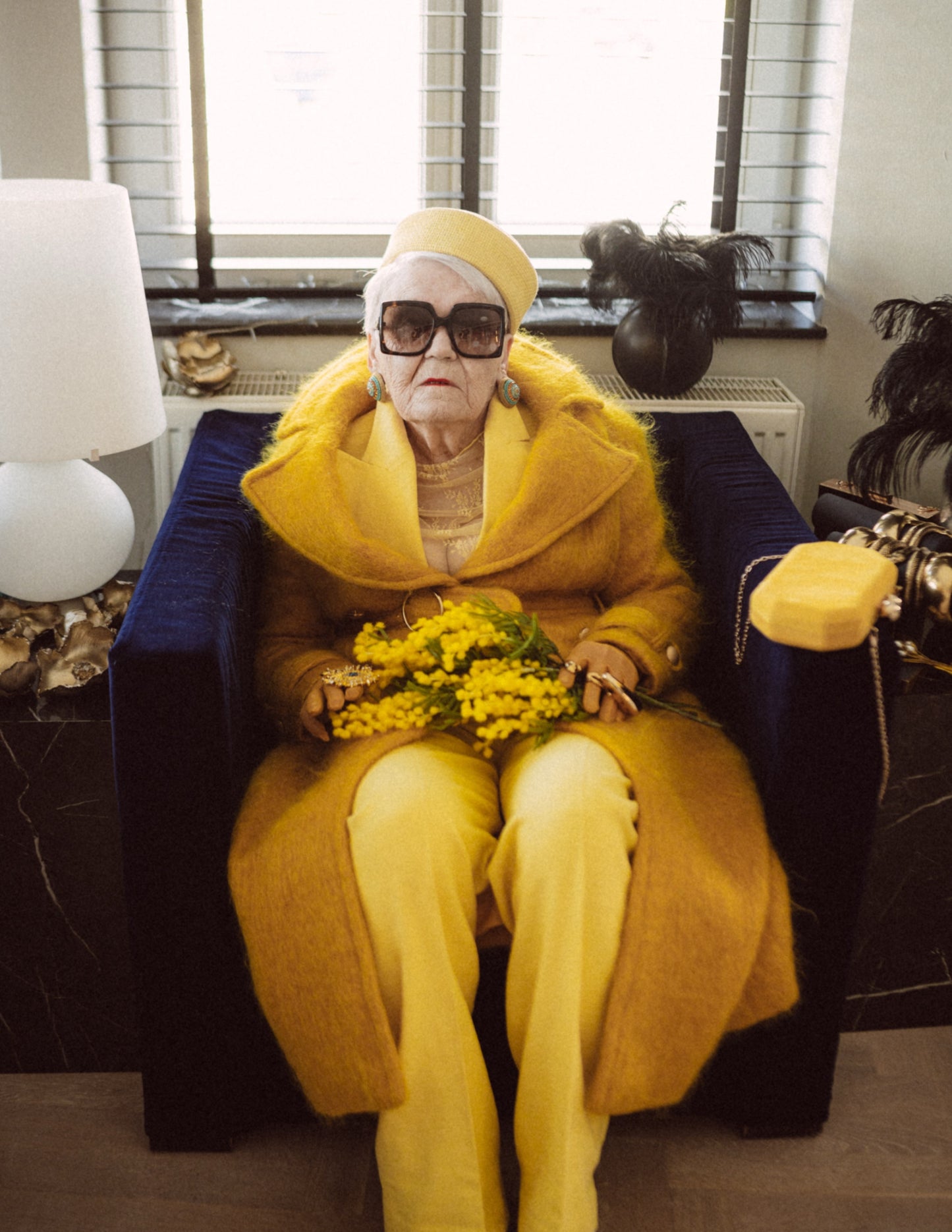 The Amber Yellow Mohair Trench Coat