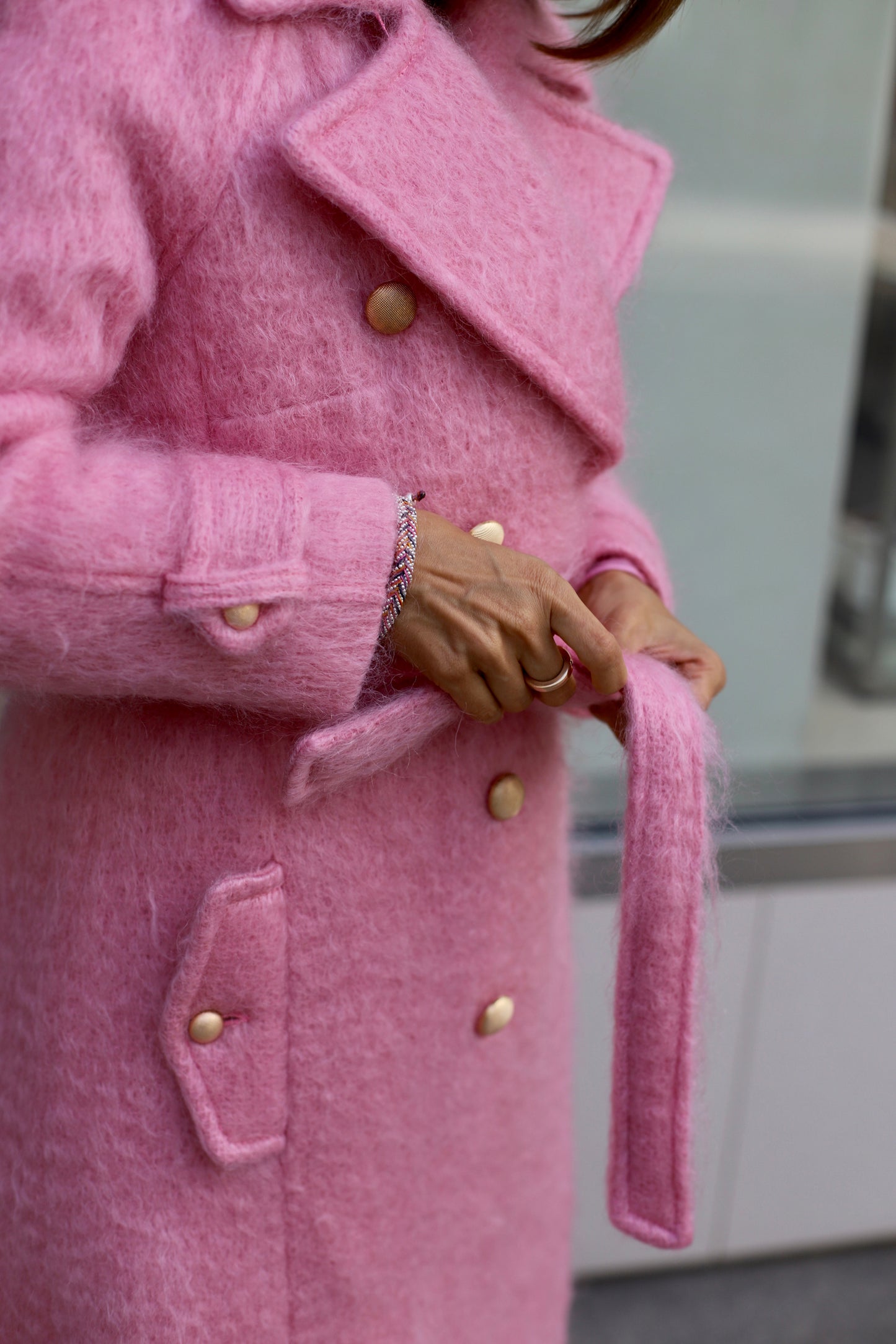 The Peony Perfection Mohair Trench Coat